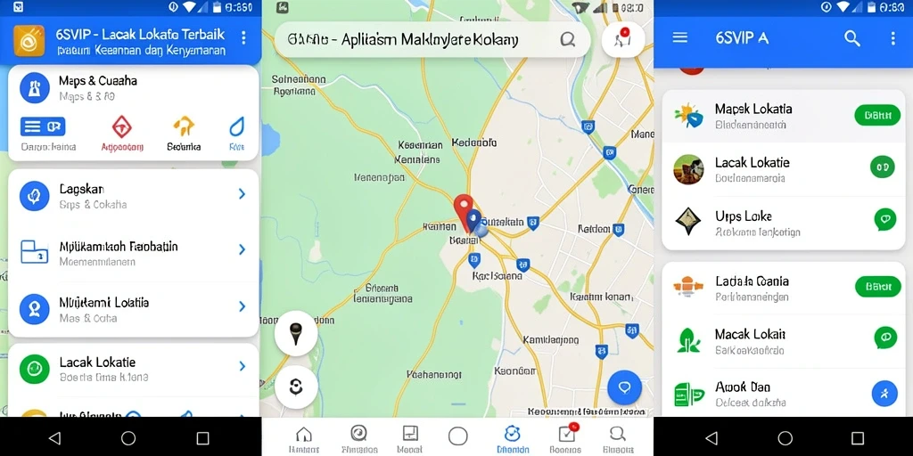 Tampilan antarmuka aplikasi Lacak Lokasi 6SVIP yang user-friendly.
