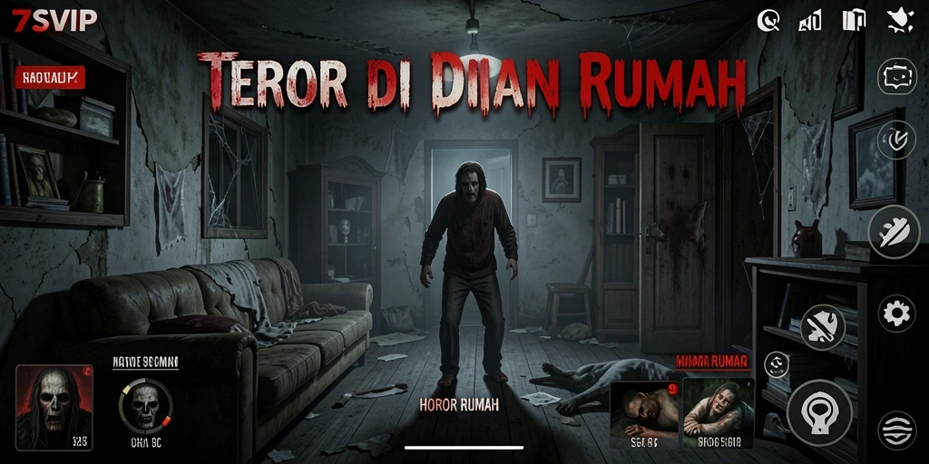 Antarmuka menakutkan dari game Horor Rumah 7SVIP.