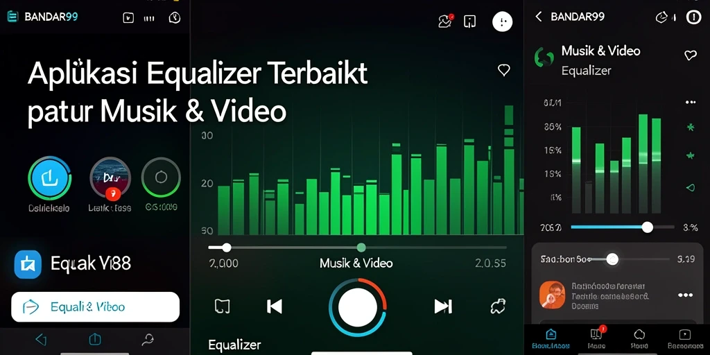 Antarmuka aplikasi BANDAR99 yang menampilkan fitur Equalizer yang mudah digunakan.
