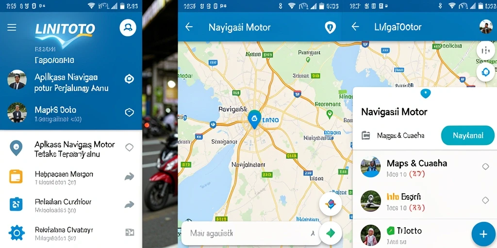 Antarmuka pengguna LINITOTO yang intuitif untuk navigasi motor.