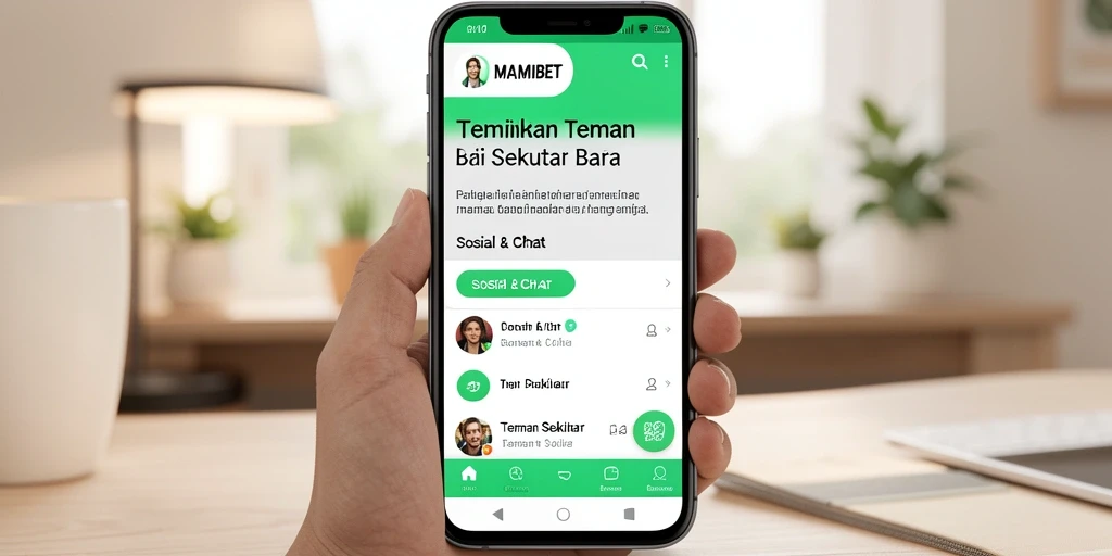 Tampilan antarmuka MAMIBET yang ramah pengguna untuk menemukan teman baru.