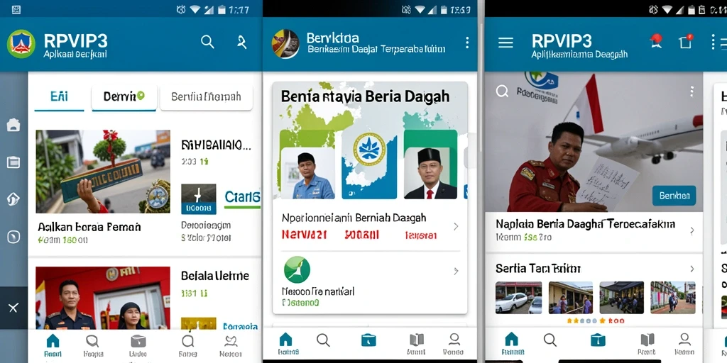 Antarmuka pengguna RPVIP3 menampilkan berita daerah terkini dan informatif.