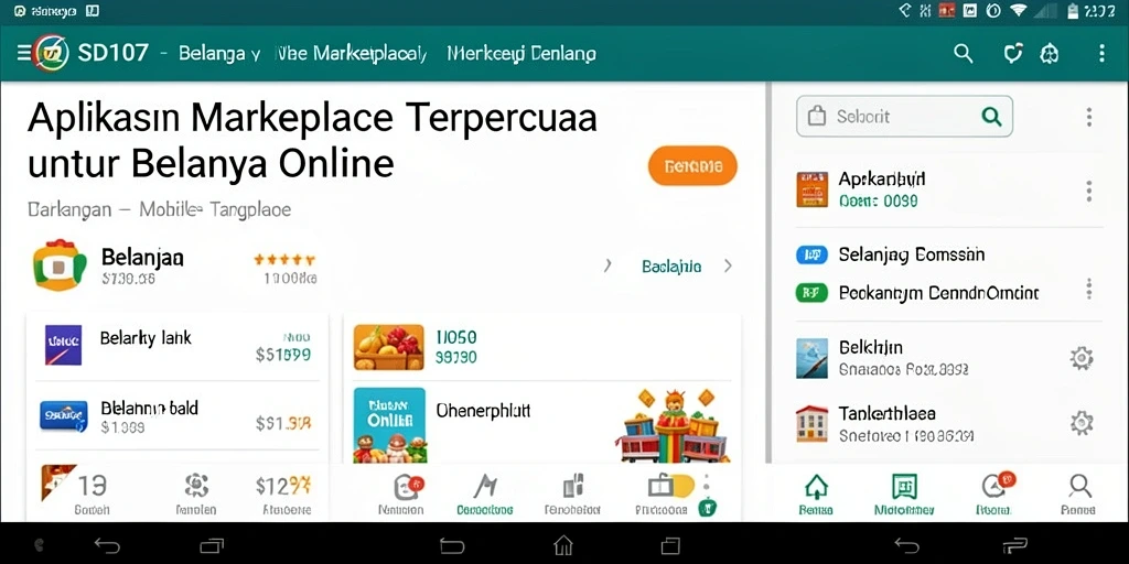 Antarmuka pengguna SD107 yang modern dan intuitif untuk belanja online.
